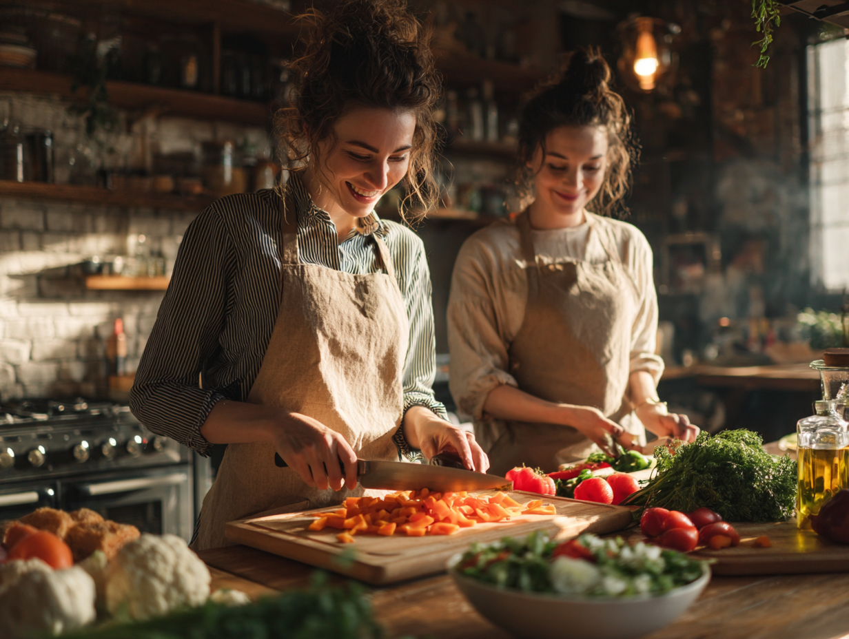 Spokojní klienti pri zdravom jedle